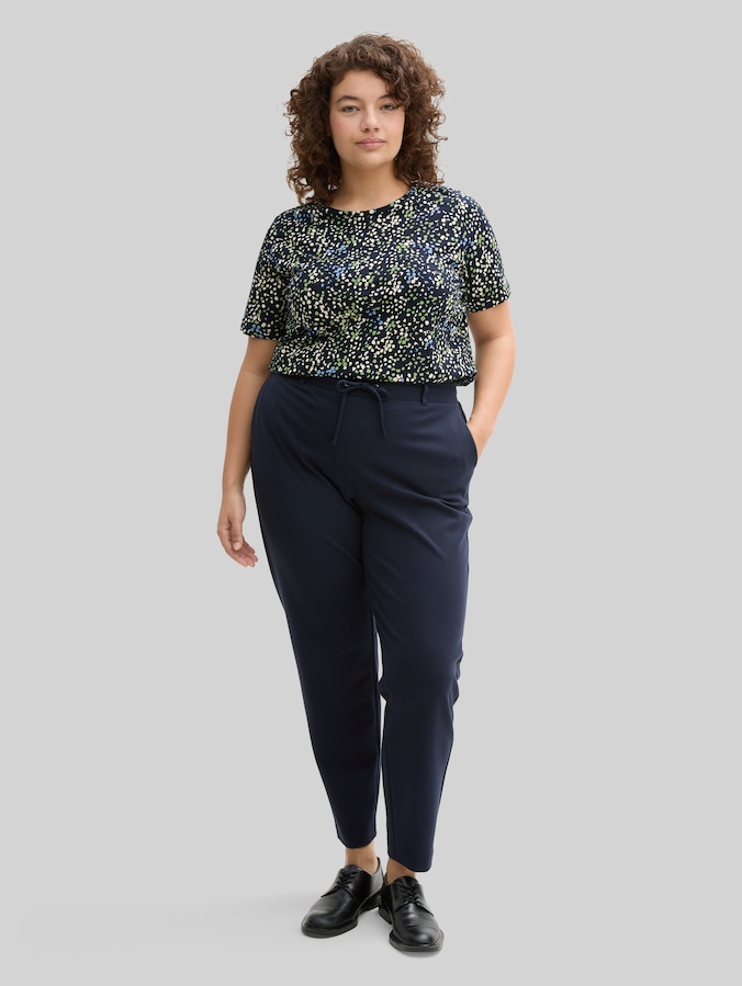 Plus Size - T-shirt met print door Women Plus Size, multicolor navy dot structure