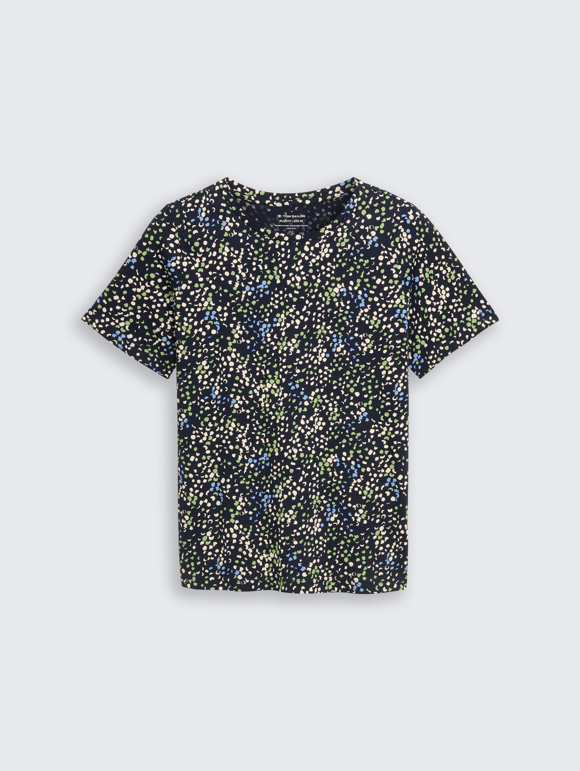 Plus Size - T-Shirt mit Print - multicolor navy dot structure - Vorder-Produkt-Ansicht