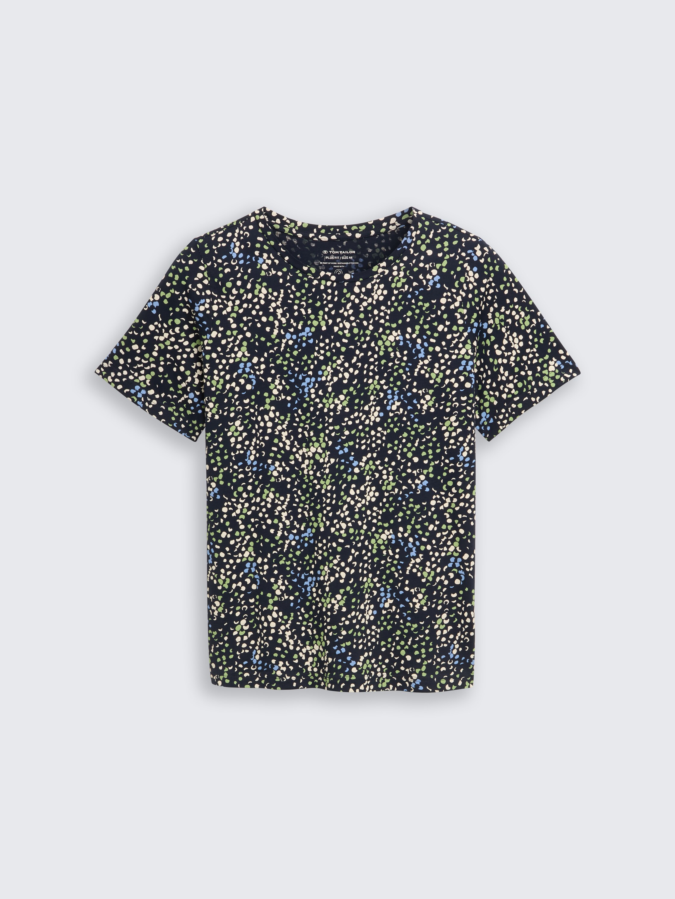Plus Size - T-Shirt mit Print - multicolor_navy_dot_structure - 