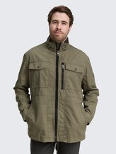 Plus Size - Fieldjacket aus Baumwolle - smokey olive green - Model-Vorderansicht