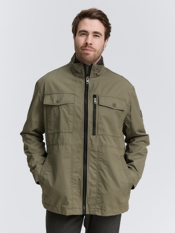 Plus Size - Fieldjacket aus Baumwolle von Men Plus Size, smokey olive green