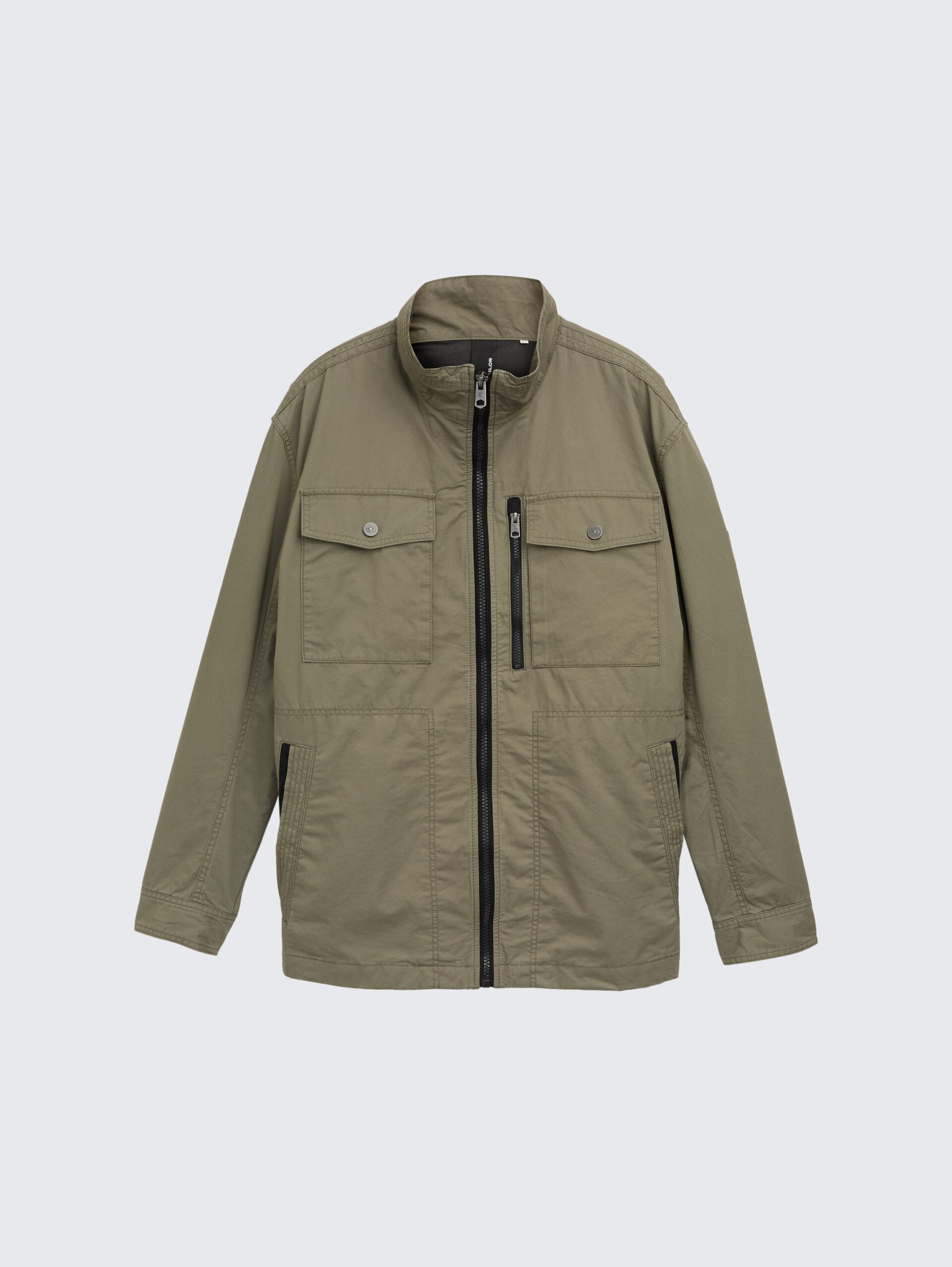 Plus Size - Fieldjacket aus Baumwolle - smokey olive green - Vorder-Produkt-Ansicht