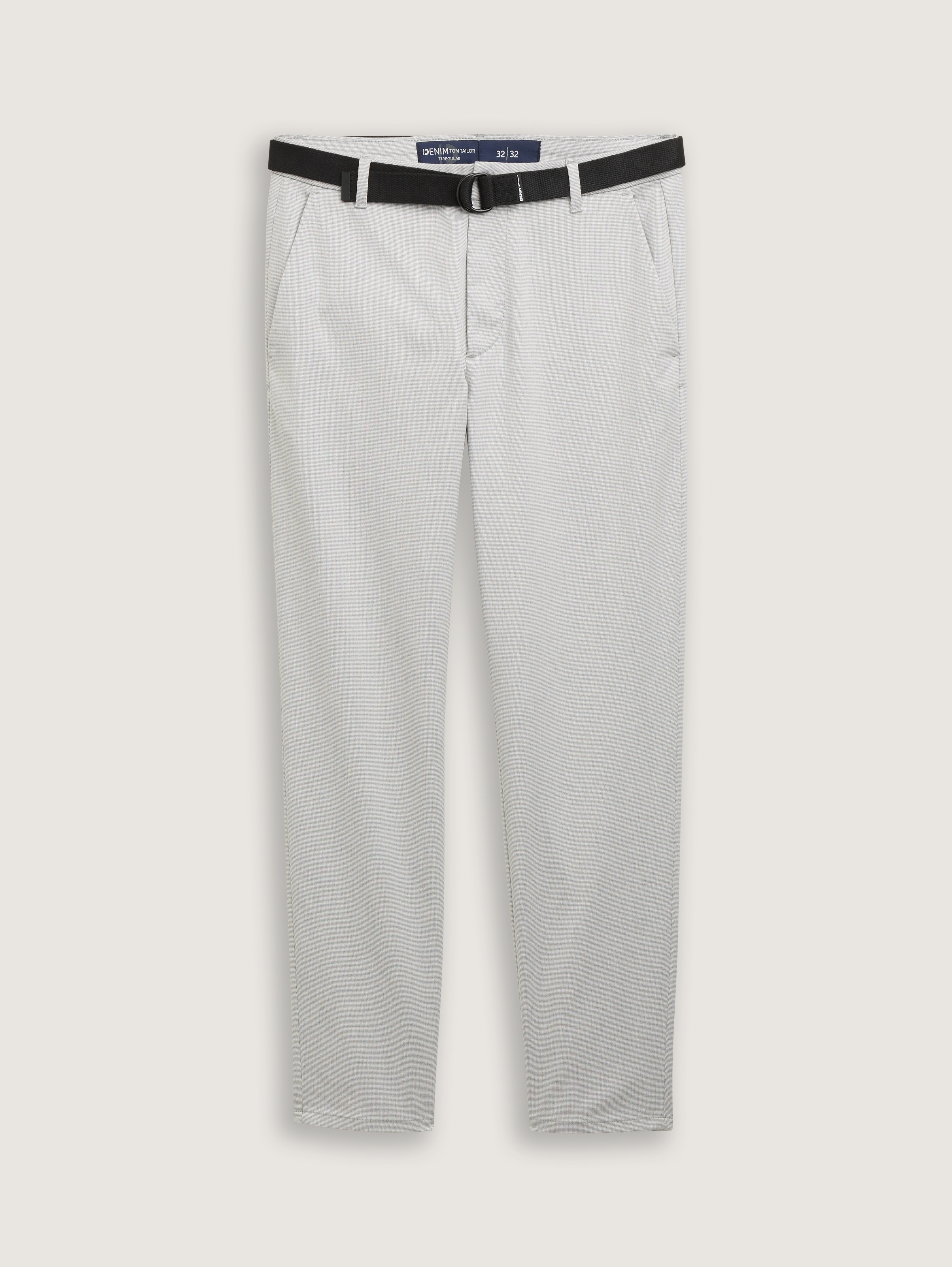 Chino trousers with belt by Tom Tailor