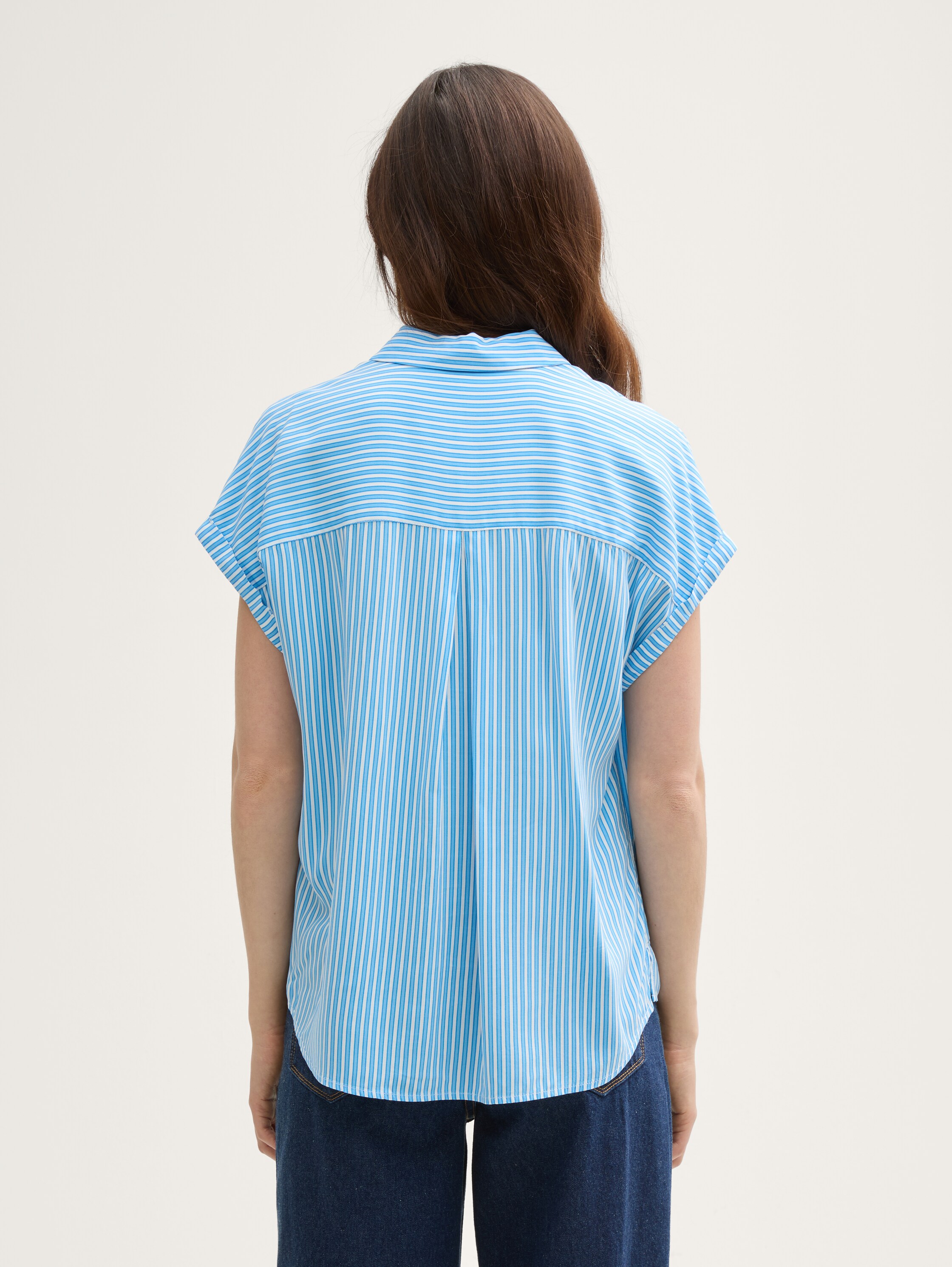 Bluse aus Viskose - vertical_blue_white_stripe_1 - 