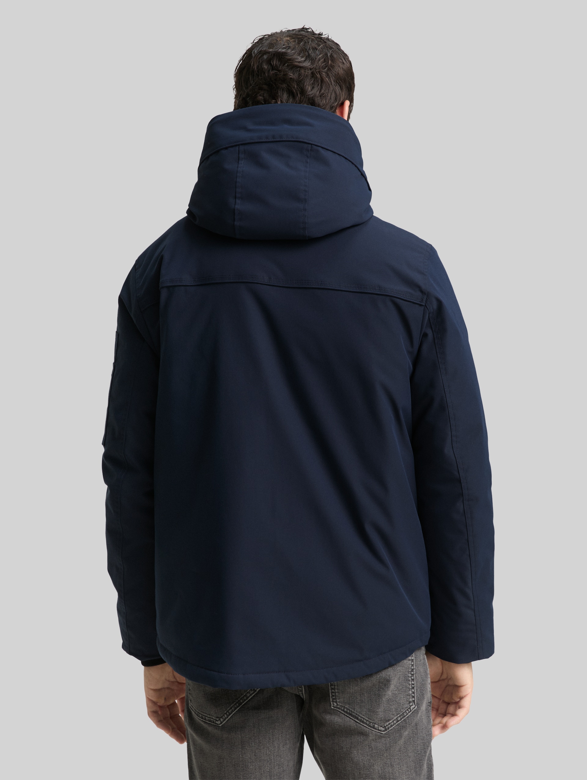 Winterjacke mit abnehmbarer Kapuze - sky captain blue - Model-Rückansicht