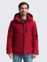 Winterjacke mit abnehmbarer Kapuze - Coach Red - Model-Vorderansicht