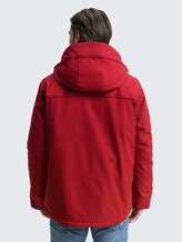 Winterjacke mit abnehmbarer Kapuze - Coach Red - Model-Rückansicht