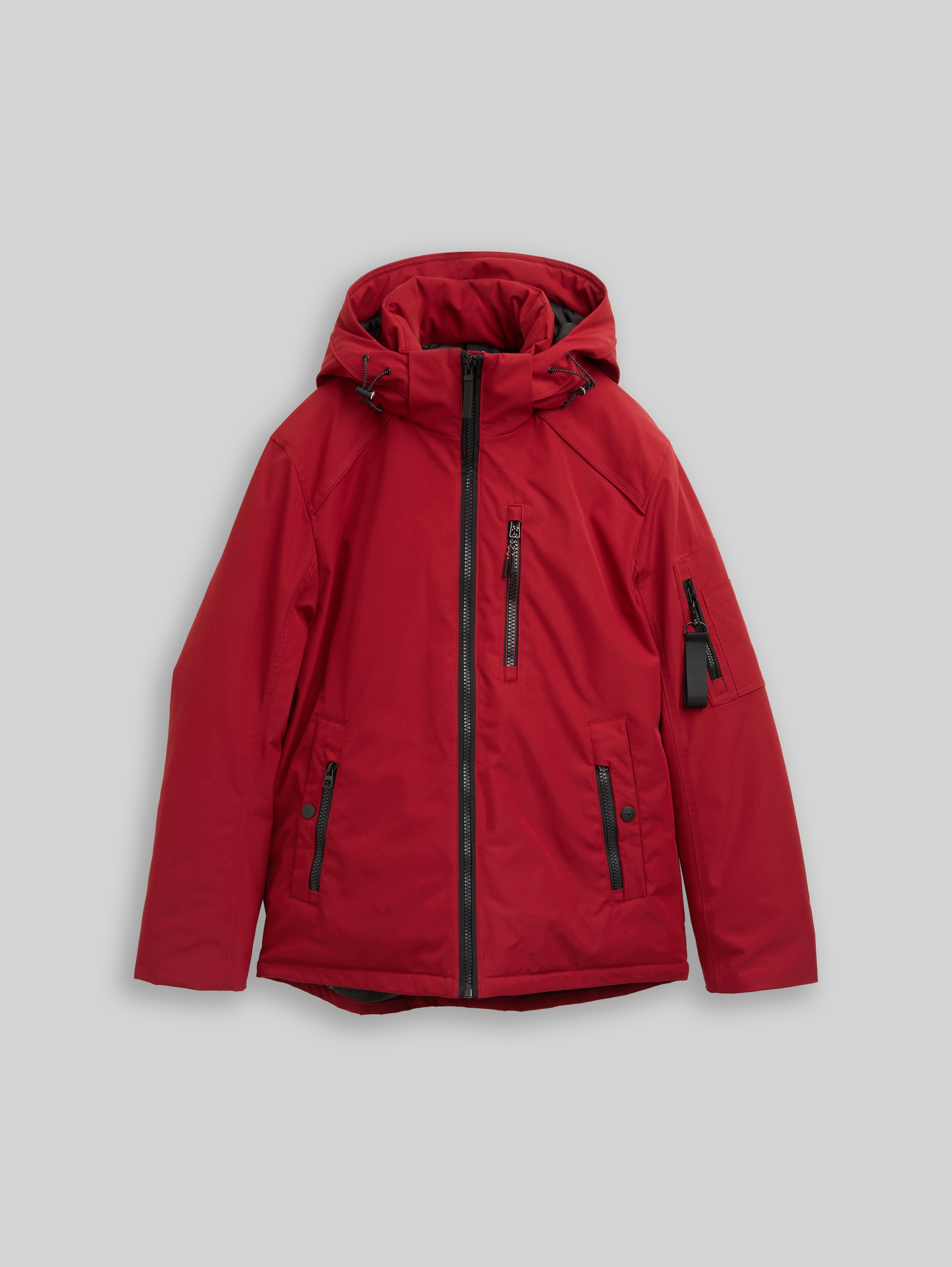 Winterjacke mit abnehmbarer Kapuze - Coach Red - Vorder-Produkt-Ansicht