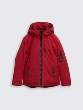 Winterjacke mit abnehmbarer Kapuze - Coach Red - Vorder-Produkt-Ansicht