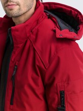 Winterjacke mit abnehmbarer Kapuze - Coach Red - Detail-Model-Ansicht