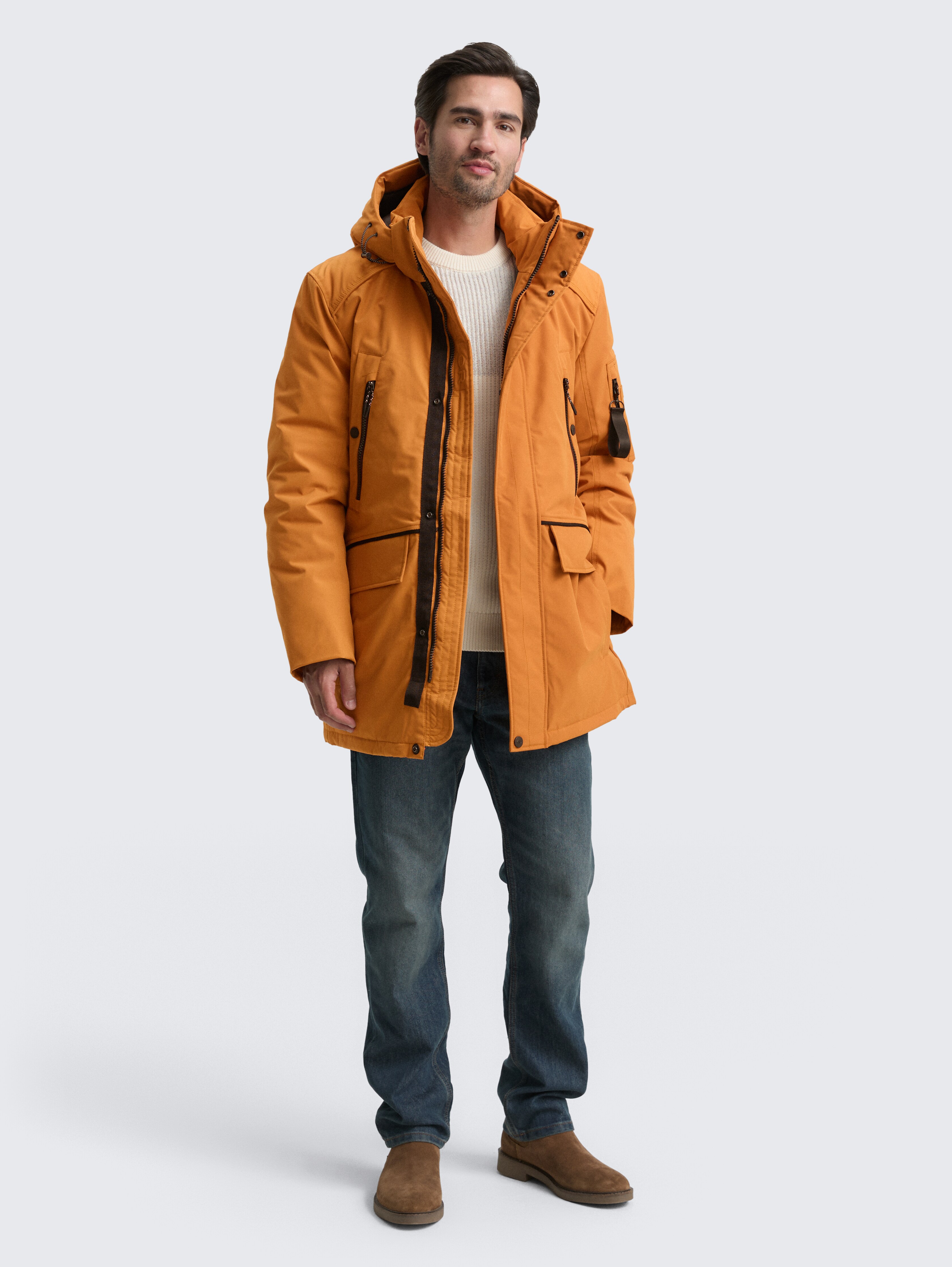 Arctic parka with detachable hood in brown by Tom Tailor