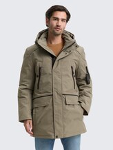 Arctic Parka mit abnehmbarer Kapuze - smokey olive green - Model-Vorderansicht
