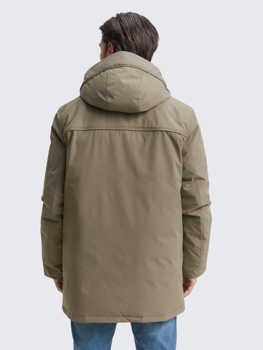Arctic Parka mit abnehmbarer Kapuze - smokey olive green - Model-Rückansicht