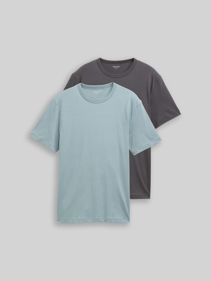 T-shirts en coton avec imprimé logo, lot de 2 par Men, grey mint