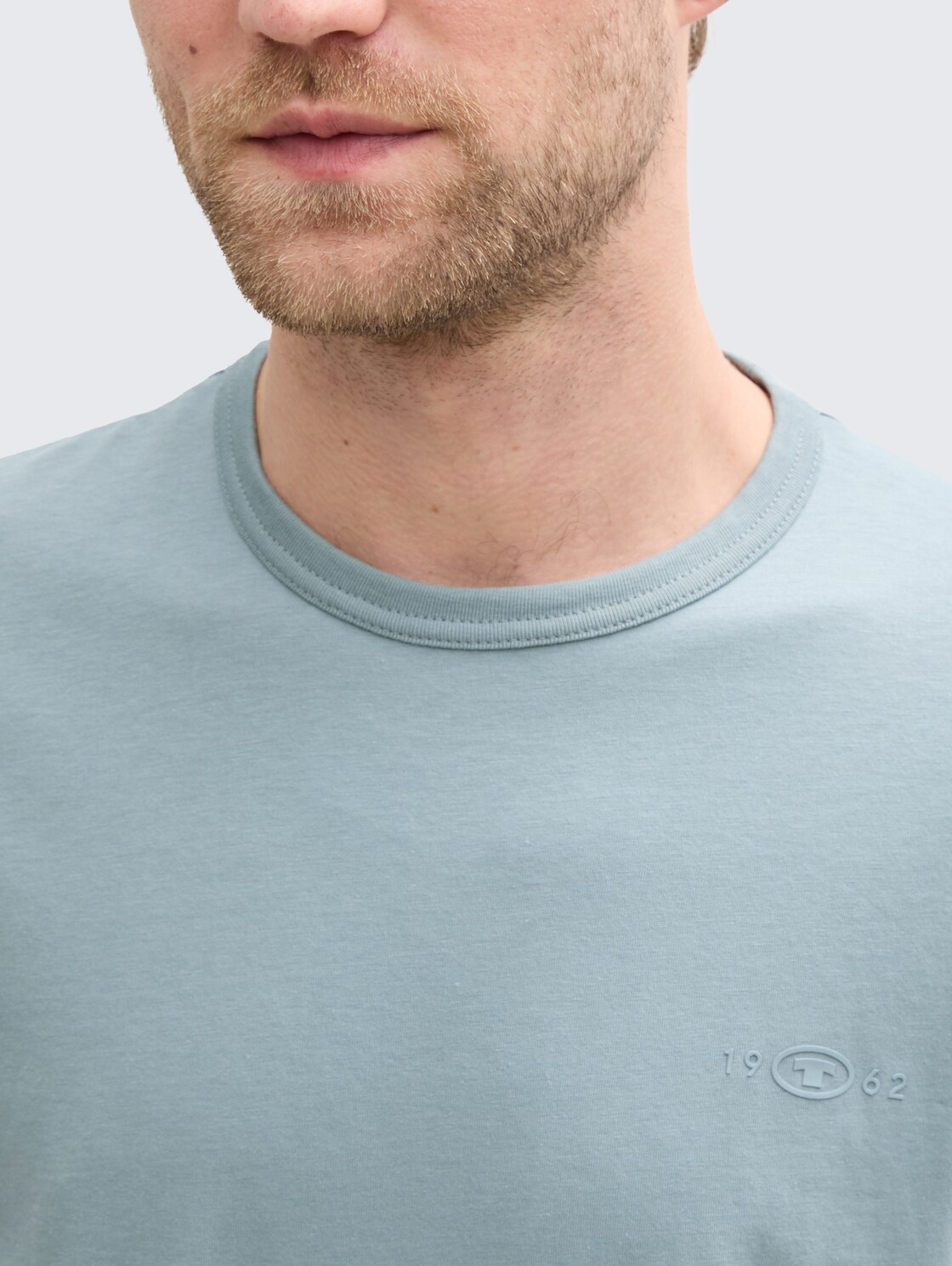 T-Shirts aus Baumwolle mit Logo-Print im 2er-Pack - grey mint - Detail-Model-Ansicht