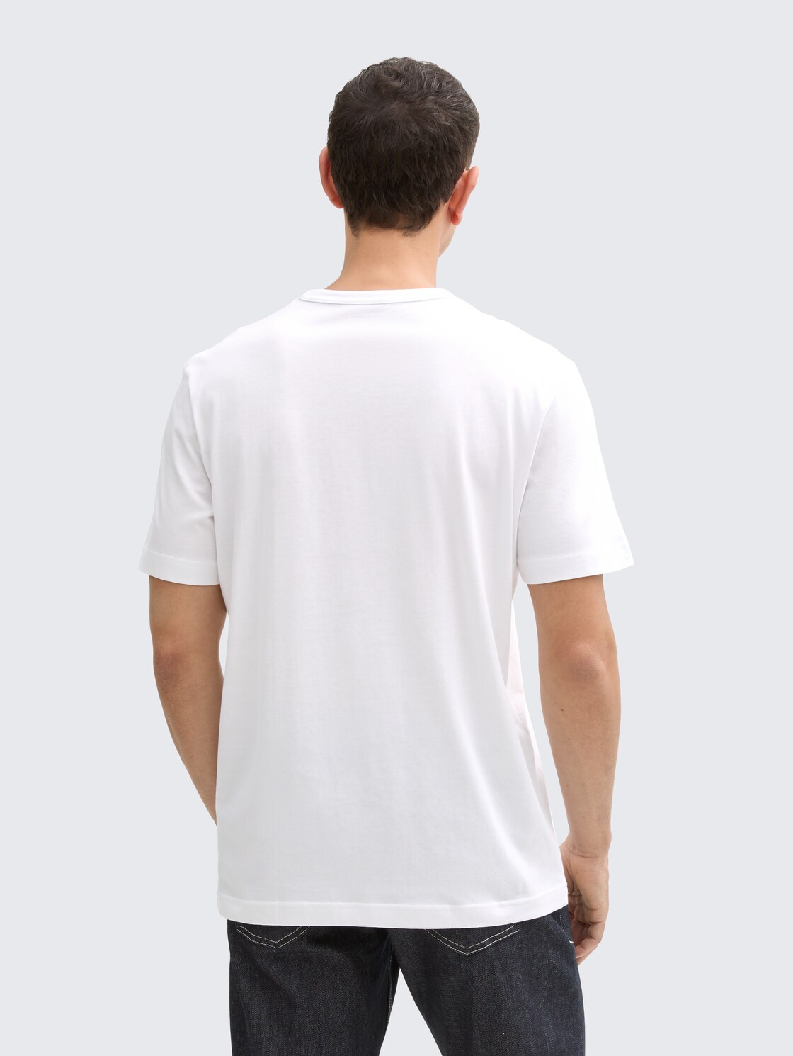 T-Shirts aus Baumwolle mit Logo-Print im 2er-Pack - Black - Auschnitt Model-Rückansicht