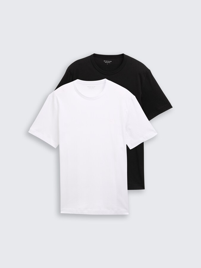Cotton T-shirts with logo print, 2-pack by Men, Black