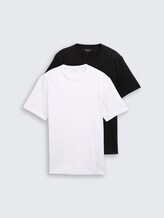 T-Shirts aus Baumwolle mit Logo-Print im 2er-Pack - Black - Vorder-Produkt-Ansicht