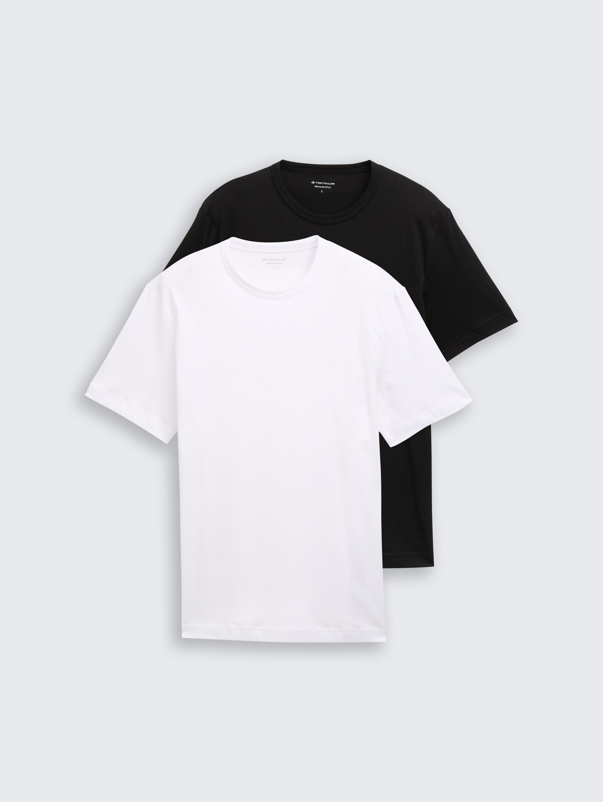 T-Shirts aus Baumwolle mit Logo-Print im 2er-Pack - Black - Vorder-Produkt-Ansicht
