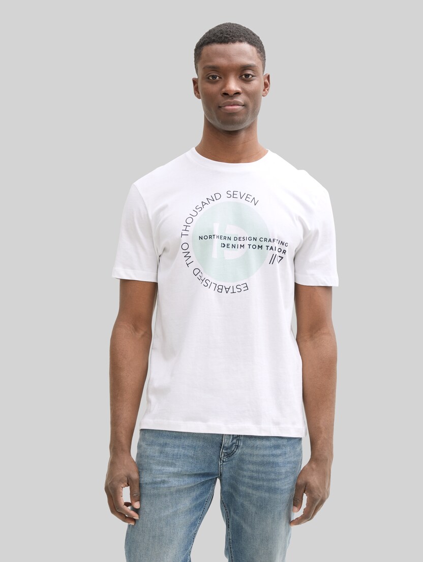 T-shirts met print in 3-pack door Denim Male, sky captain blue