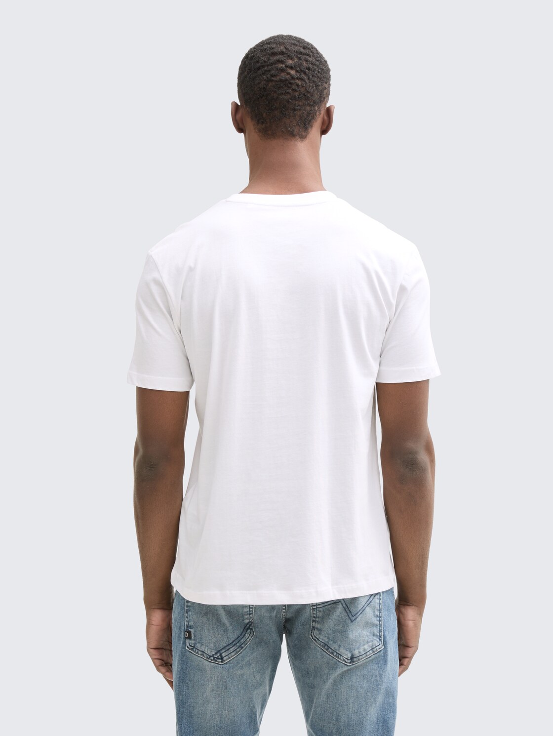 T-Shirts mit Print im 3er-Pack - sky captain blue - Auschnitt Model-Rückansicht