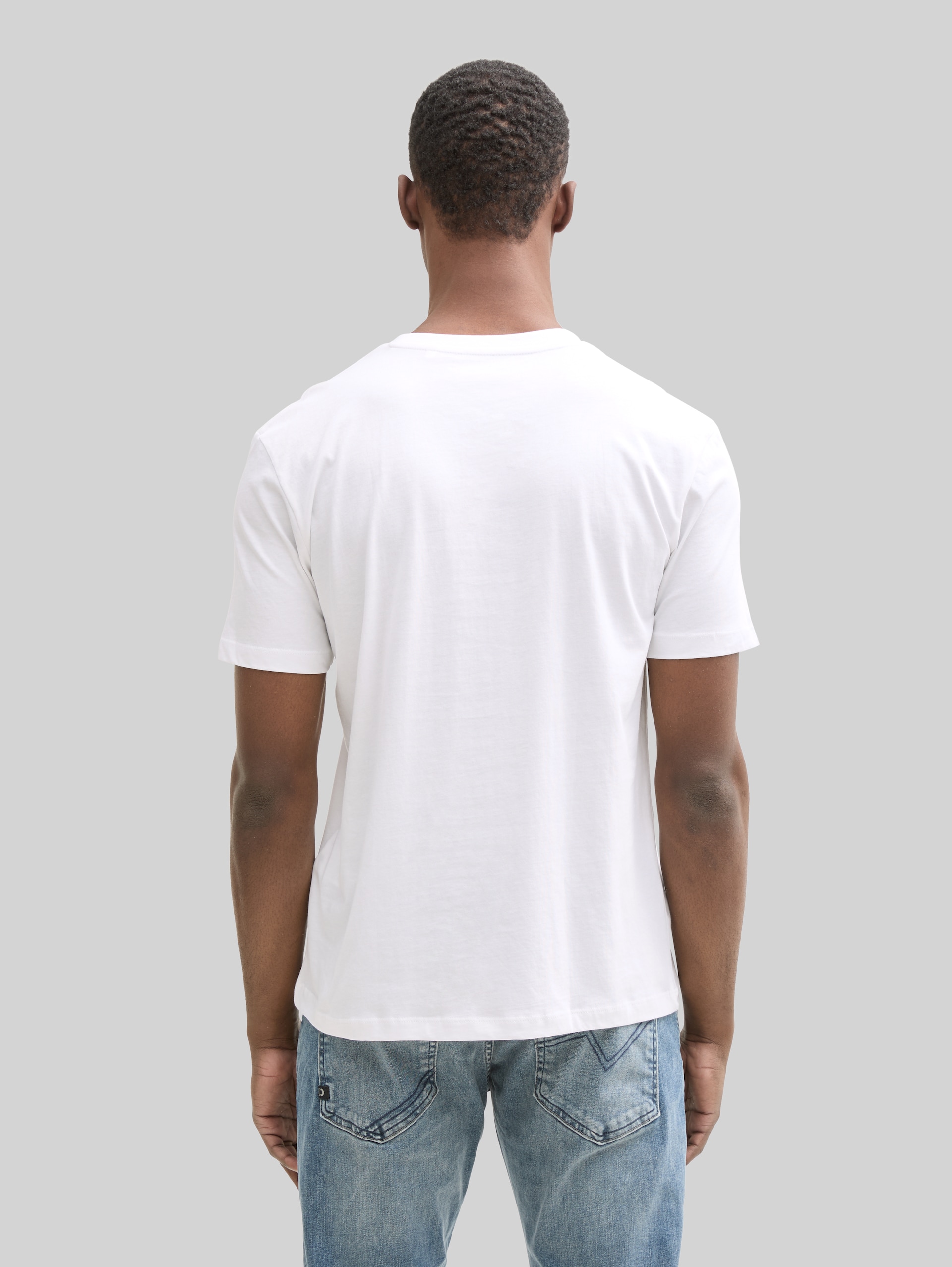 T-Shirts mit Print im 3er-Pack - sky captain blue - Auschnitt Model-Rückansicht