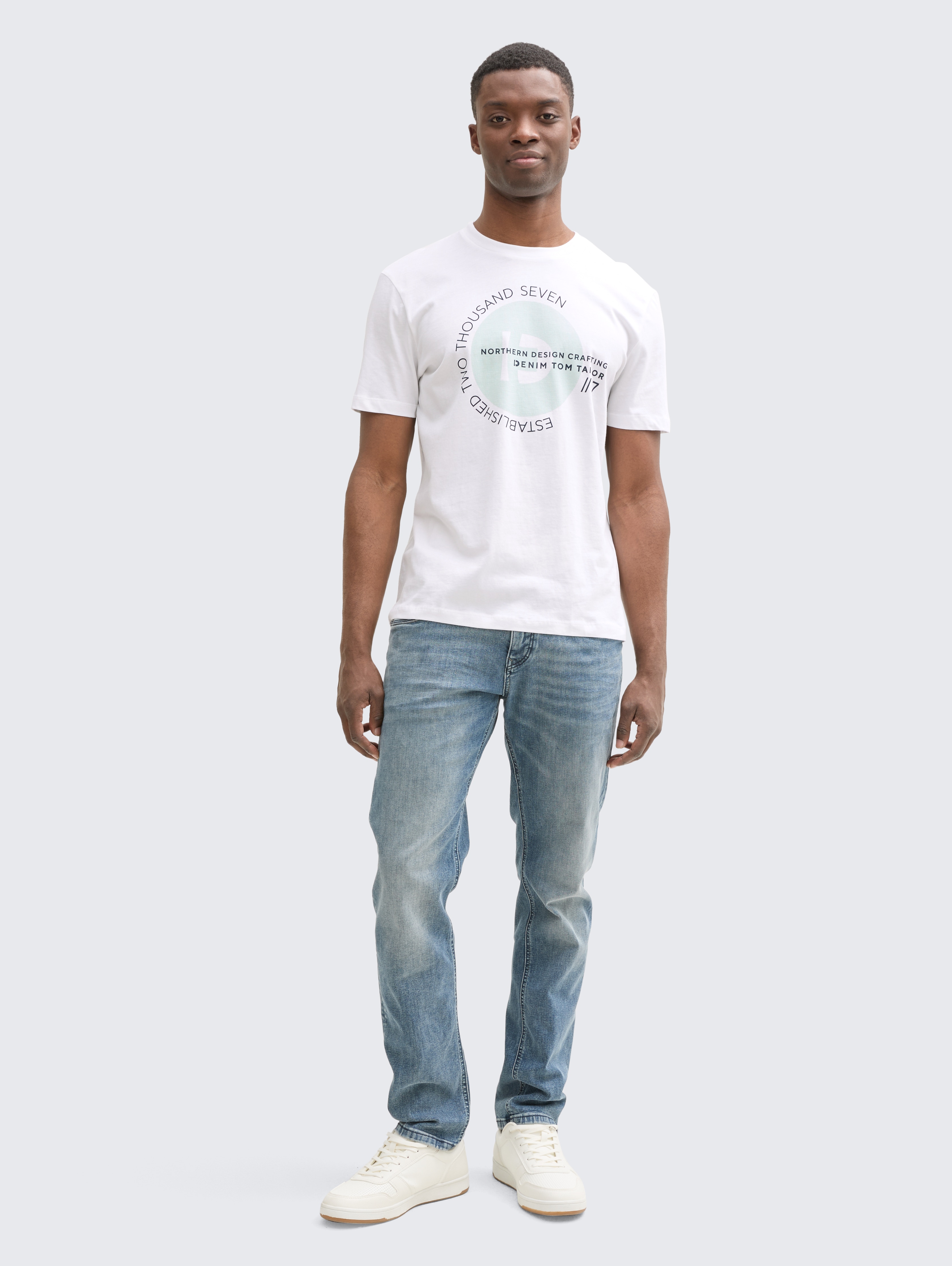 T-Shirts mit Print im 3er-Pack von Denim Male, sky captain blue