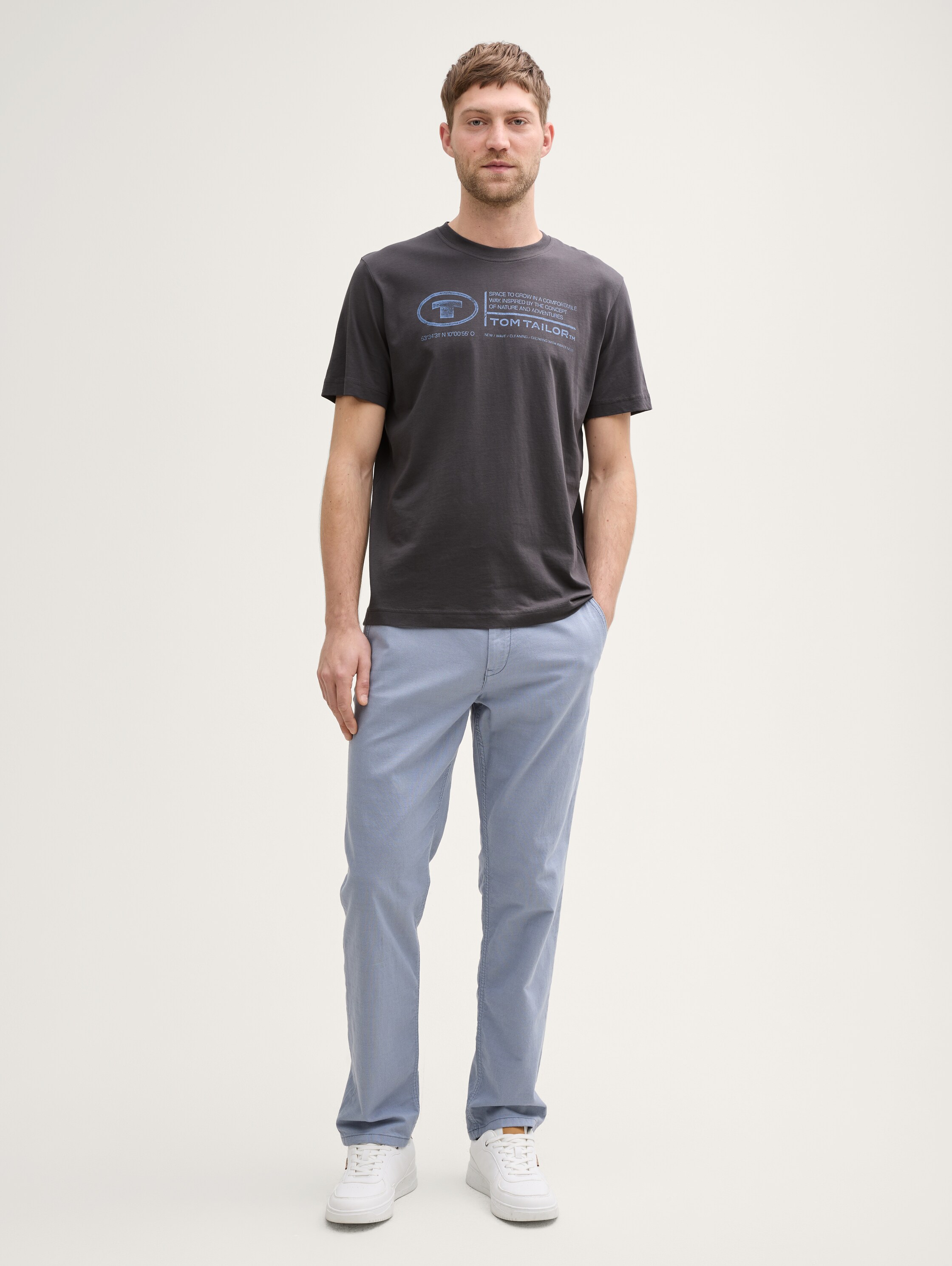 T-Shirts mit Print im 2er-Pack - deep bluish green - Model-Vorderansicht