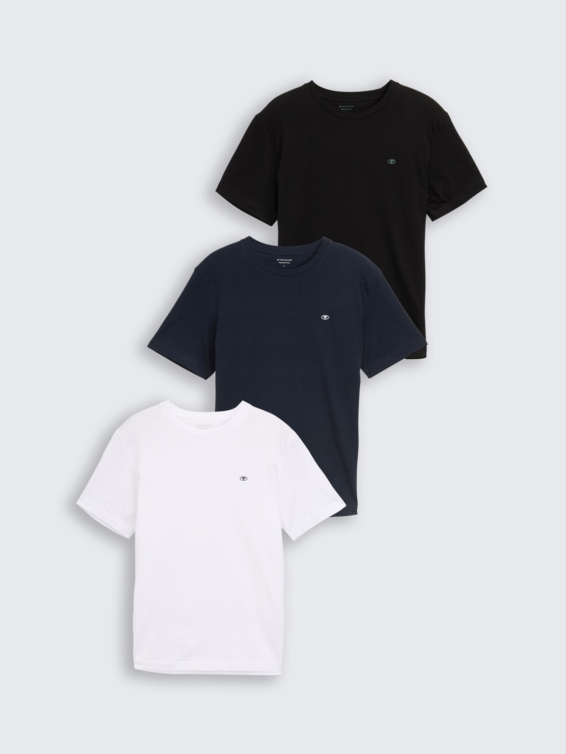 Basic T-Shirts im 3er-Pack - White - Vorder-Produkt-Ansicht