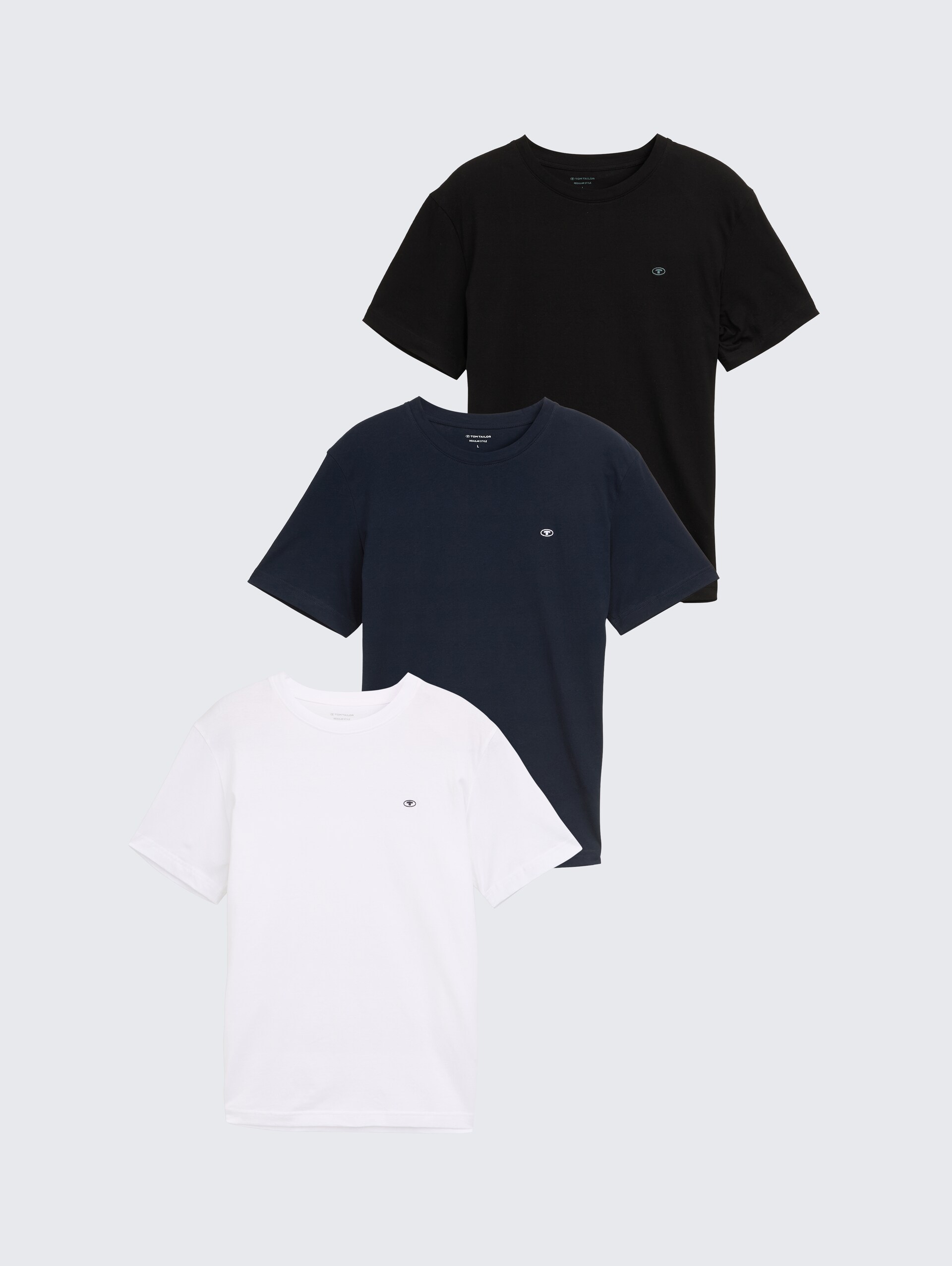 Basic T-Shirts im 3er-Pack - White - Vorder-Produkt-Ansicht