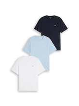 Ausgewählt, Basic T-Shirts im 3er-Pack von Tom Tailor, blau