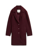 Ausgewählt, Bouclé Mantel mit Reverskragen von Tom Tailor, rot