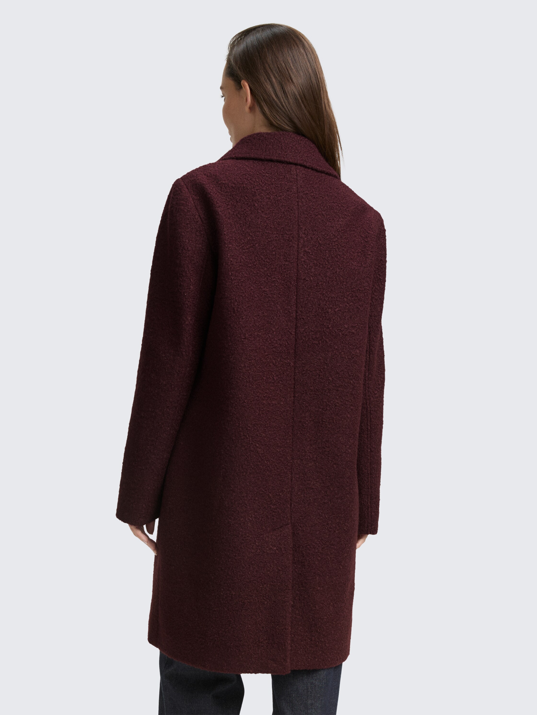Bouclé coat with lapel collar - zinfandel_red_1 - 