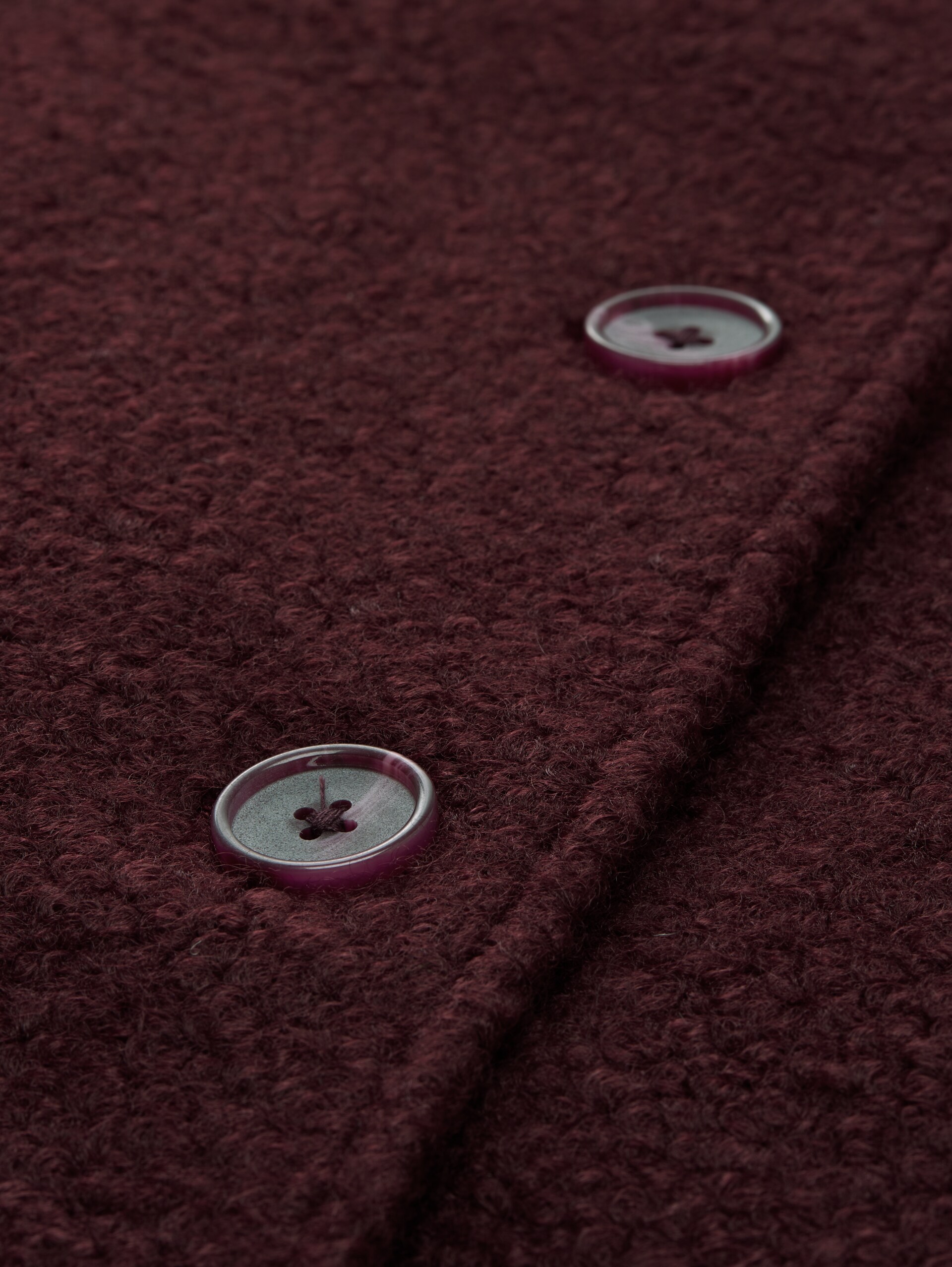Bouclé coat with lapel collar - Zinfandel Red - Product detail view