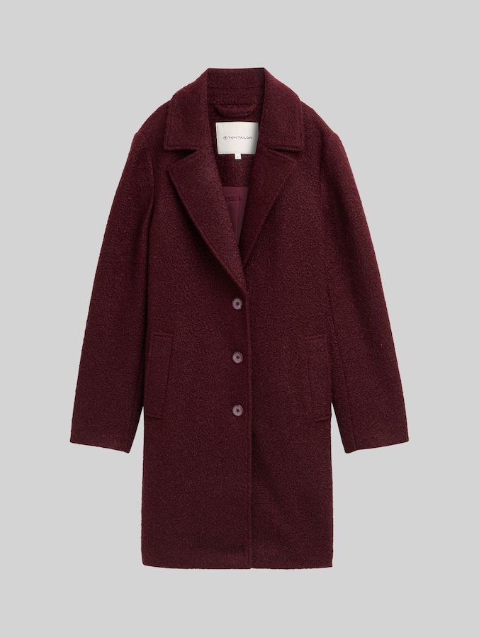Bouclé Mantel mit Reverskragen von Women, Zinfandel Red