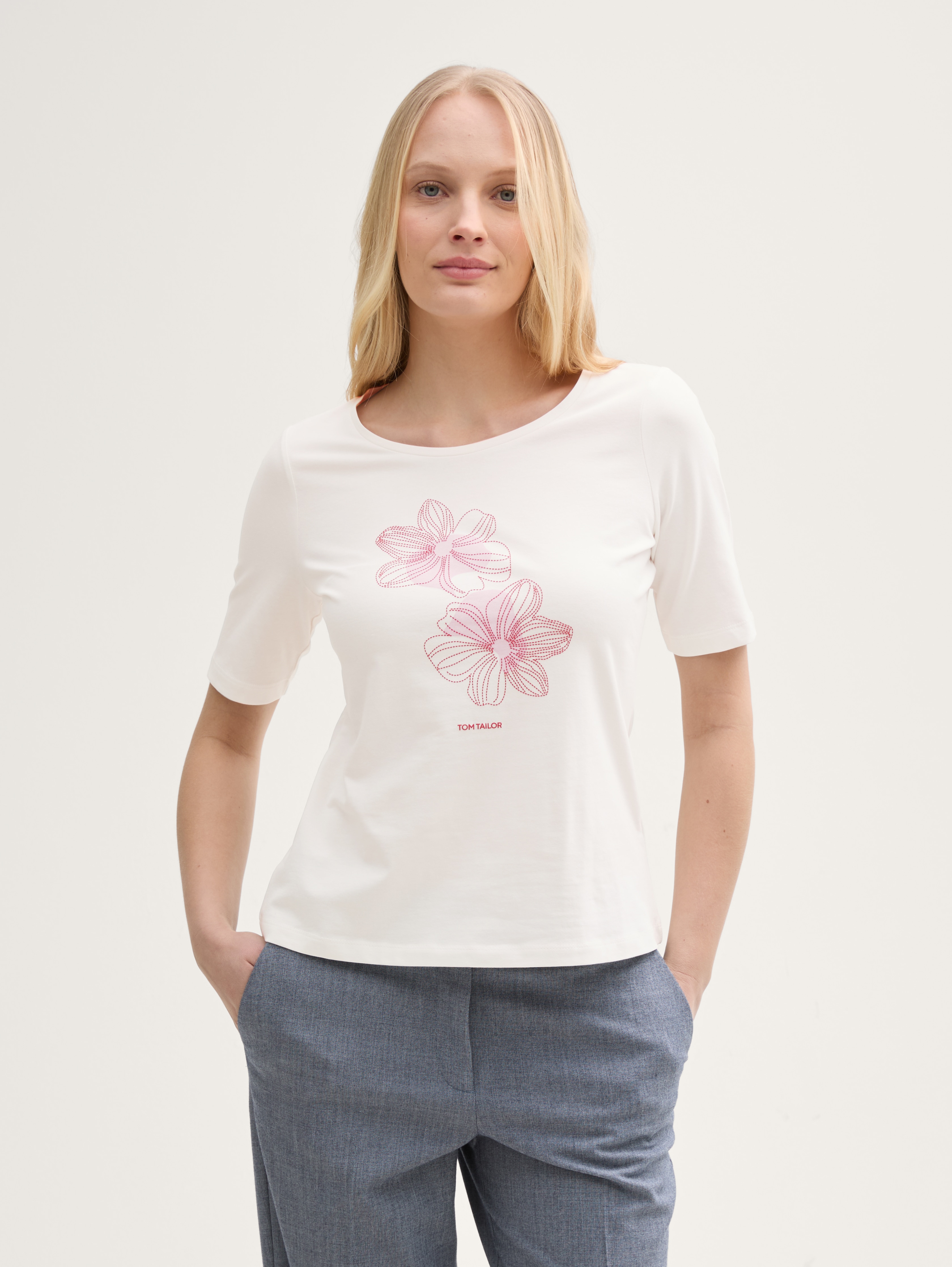 売れ筋商品|||トムテイラー Tシャツ レディース トップス Basic T-shirt - whisper white トムテイラー レディース Tシャツ トップス CREW NECK - Top