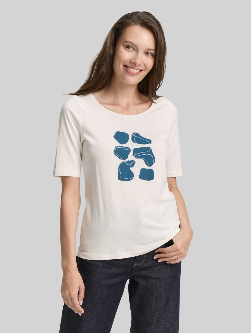 T-Shirt mit Print von Women, Soft Clear White