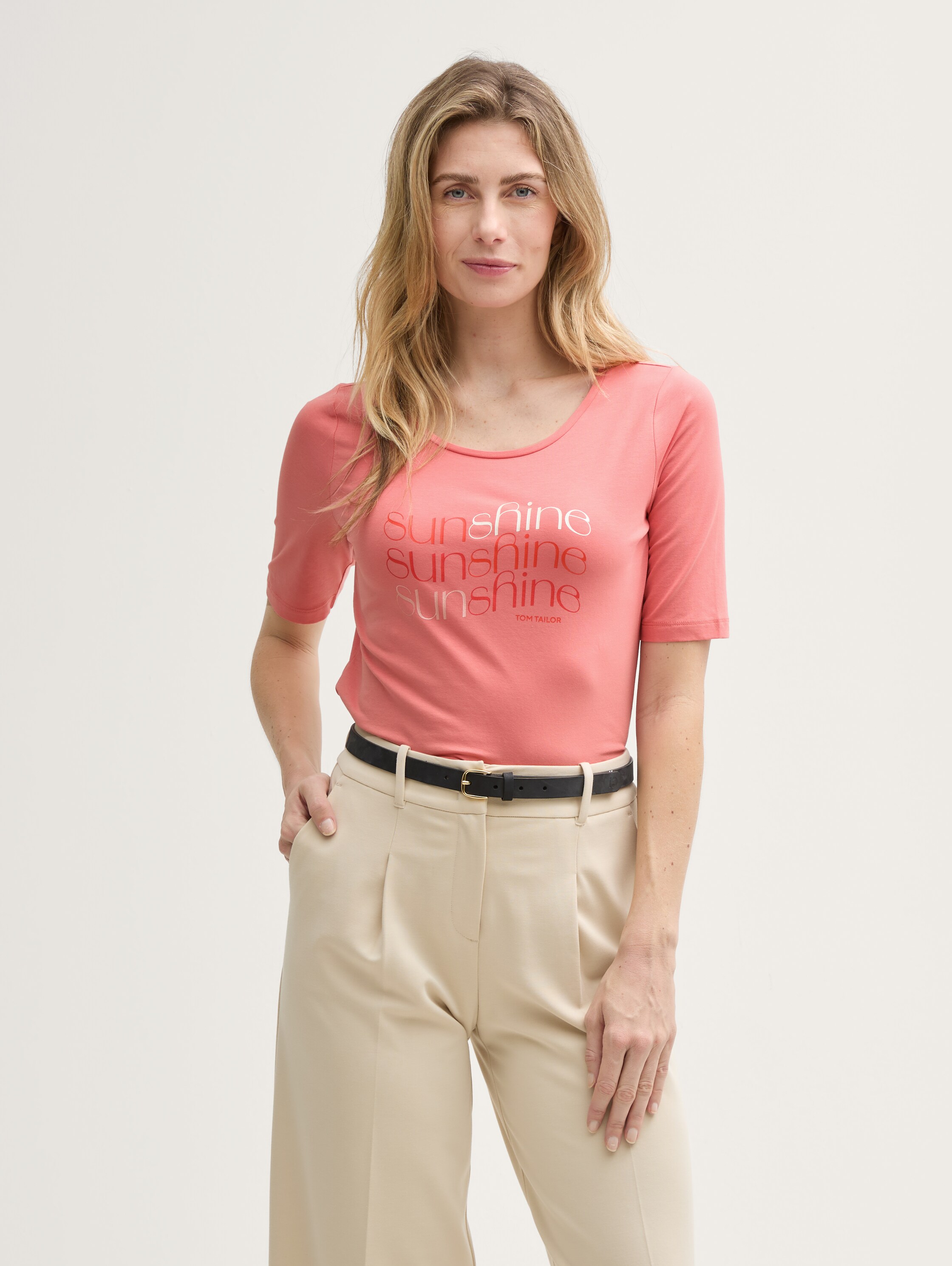 T-Shirt mit Print - rosewood_pink - 