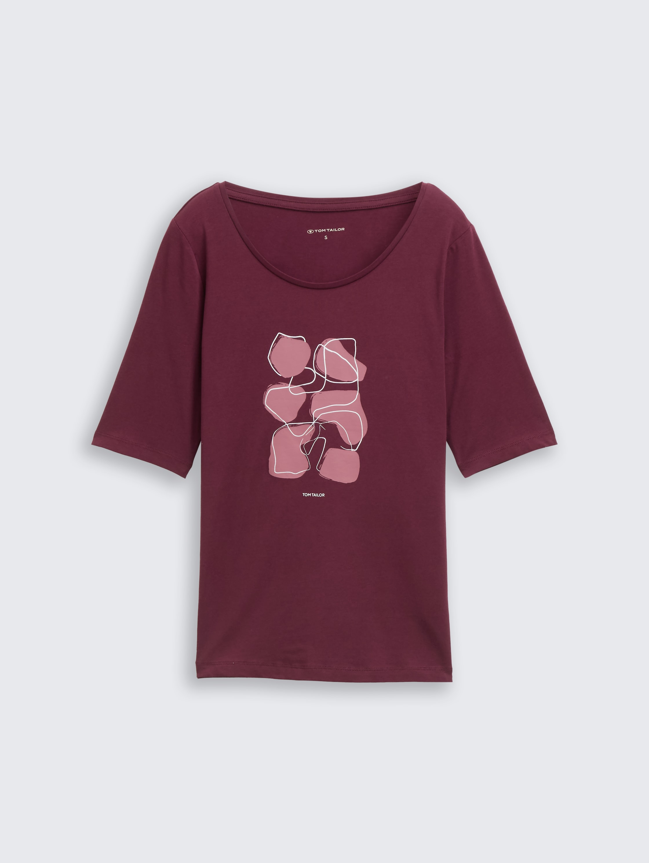 T-shirt met print - bordeaux red - Product vooraanzicht