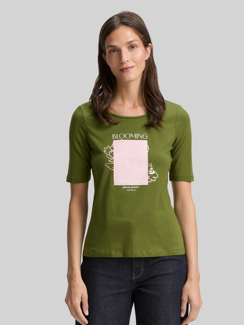 T-Shirt mit Print von Women, deep ivy green