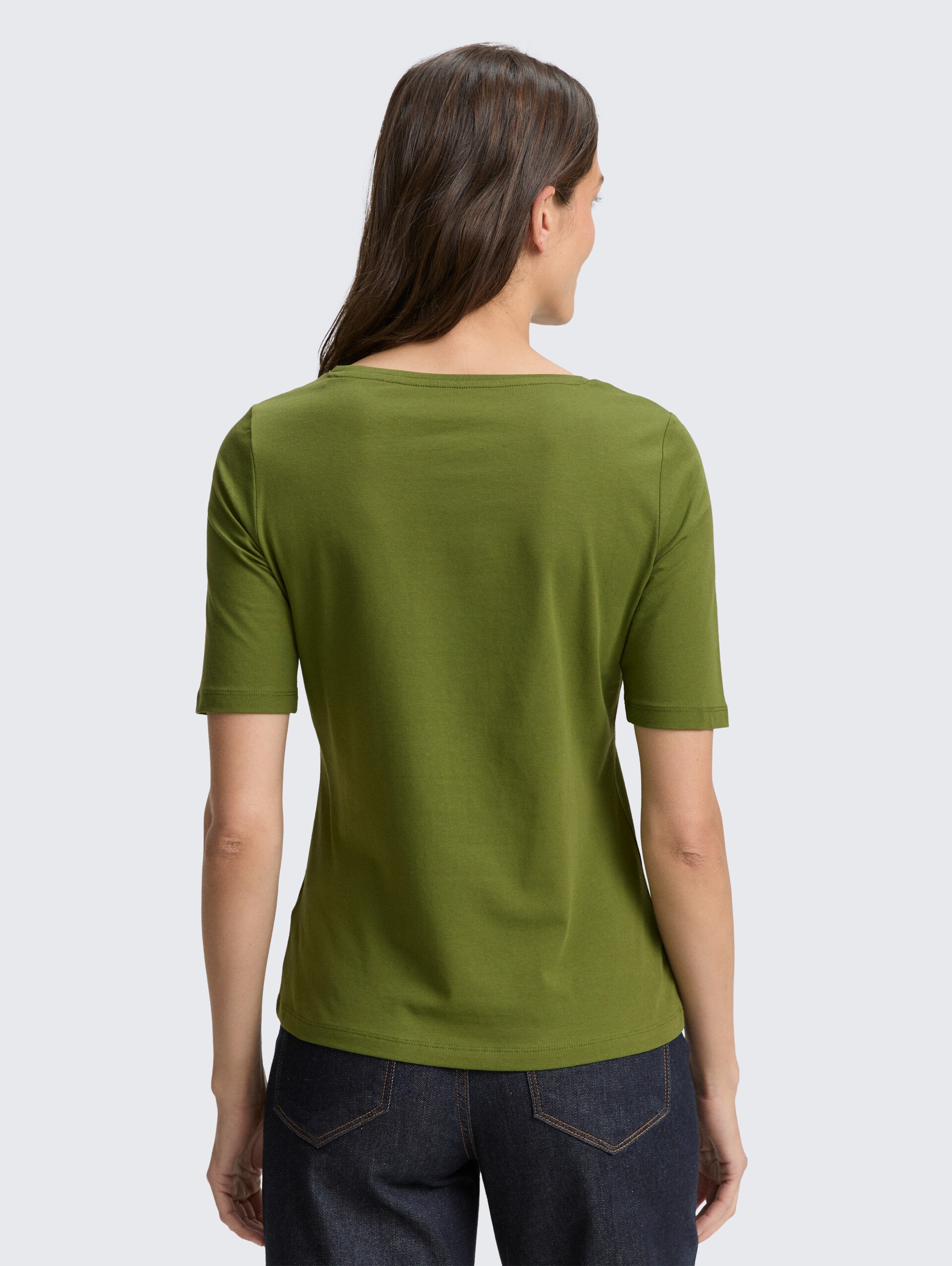 T-Shirt mit Print - deep ivy green - Auschnitt Model-Rückansicht