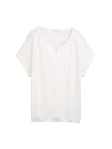 Selected, T-shirt in material mix by Tom Tailor, white