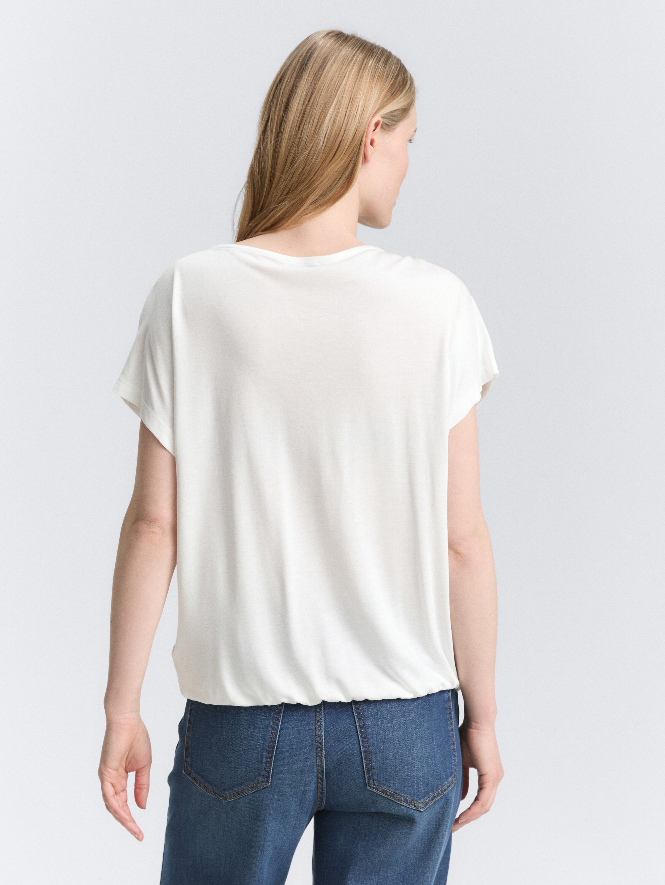 T-Shirt im Material-Mix - whisper_white - 