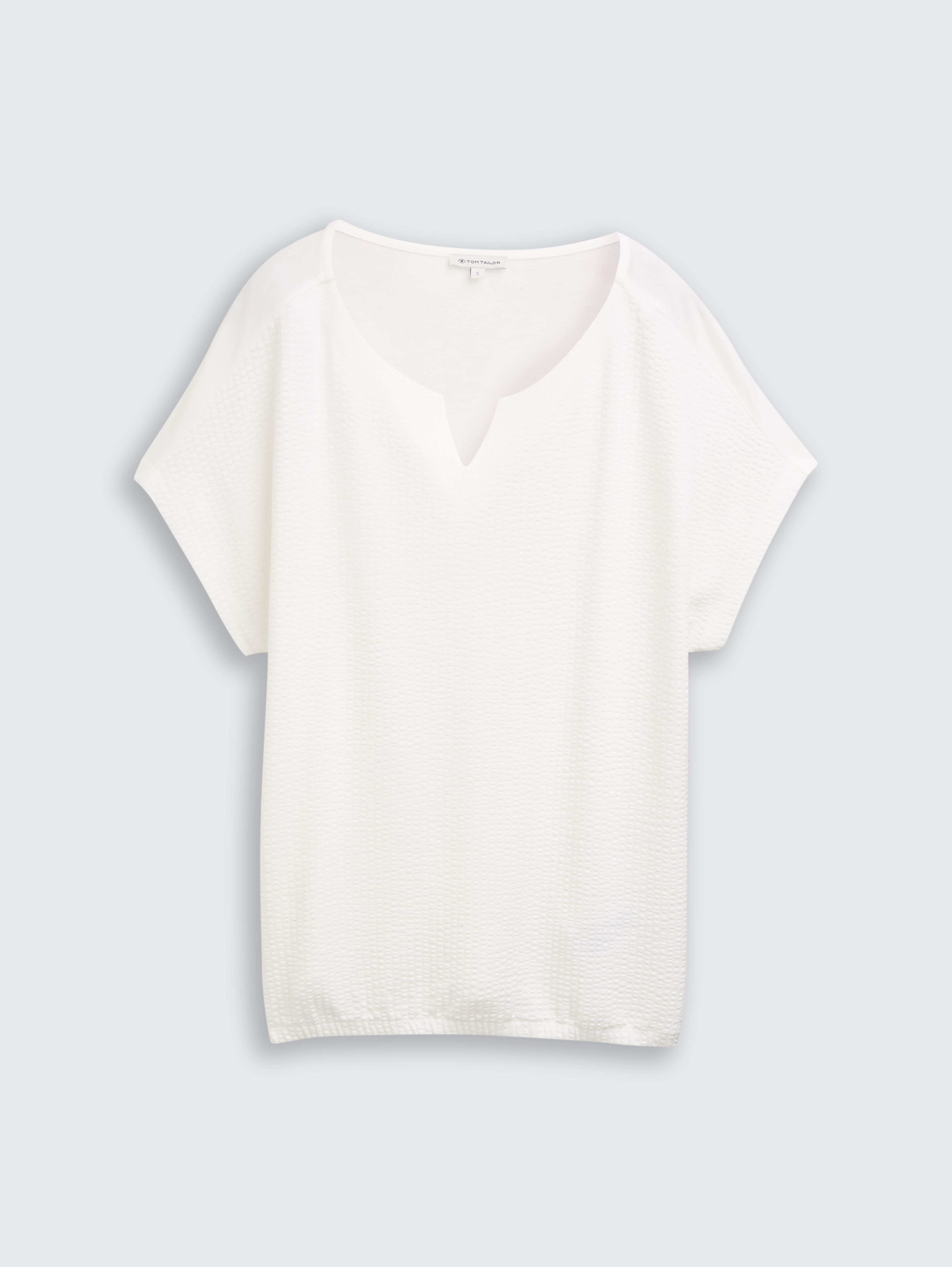 売れ筋商品|||トムテイラー Tシャツ レディース トップス MIX AJOUR - Top - whisper white T-shirt in a mix of materials by Tom Tailor