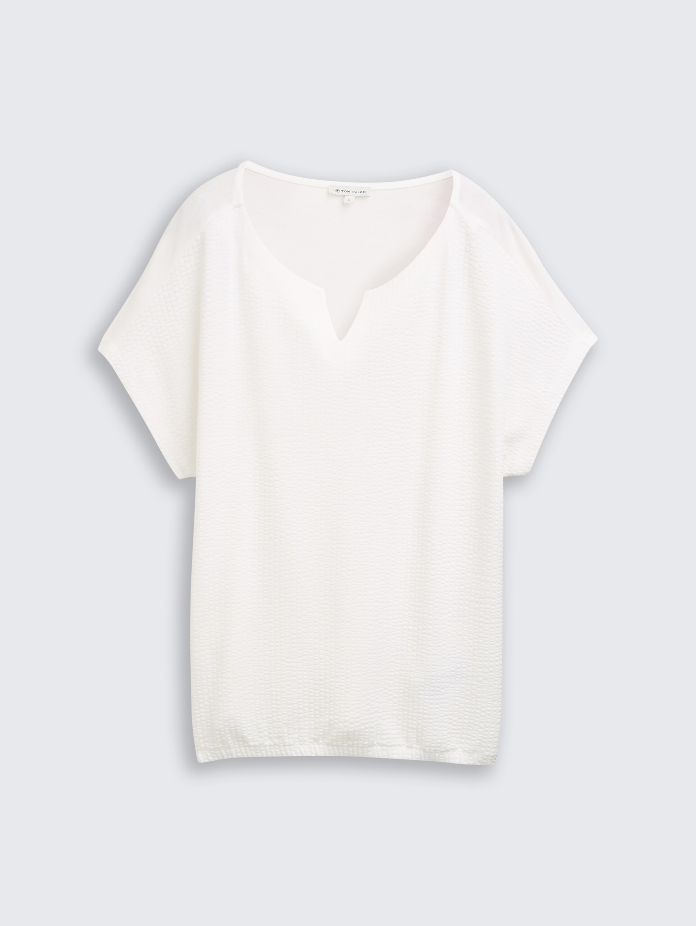 T-Shirt im Material-Mix - whisper_white - 