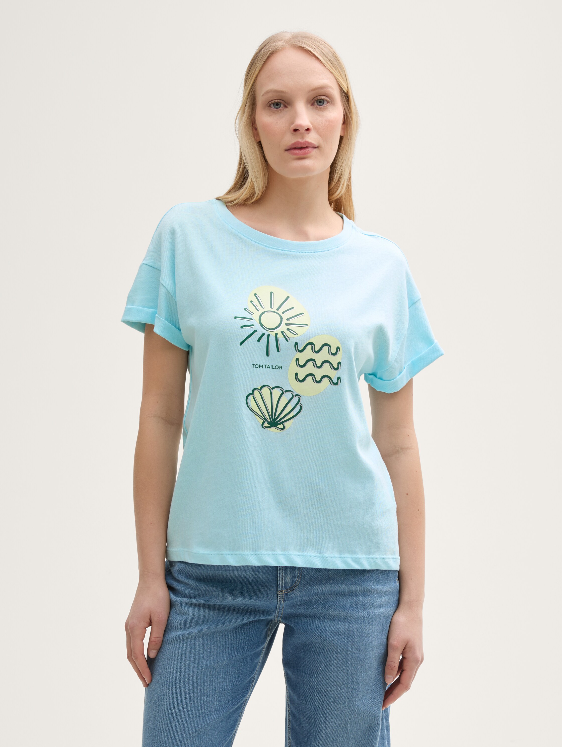 T-Shirt mit Print - icy_blue - 