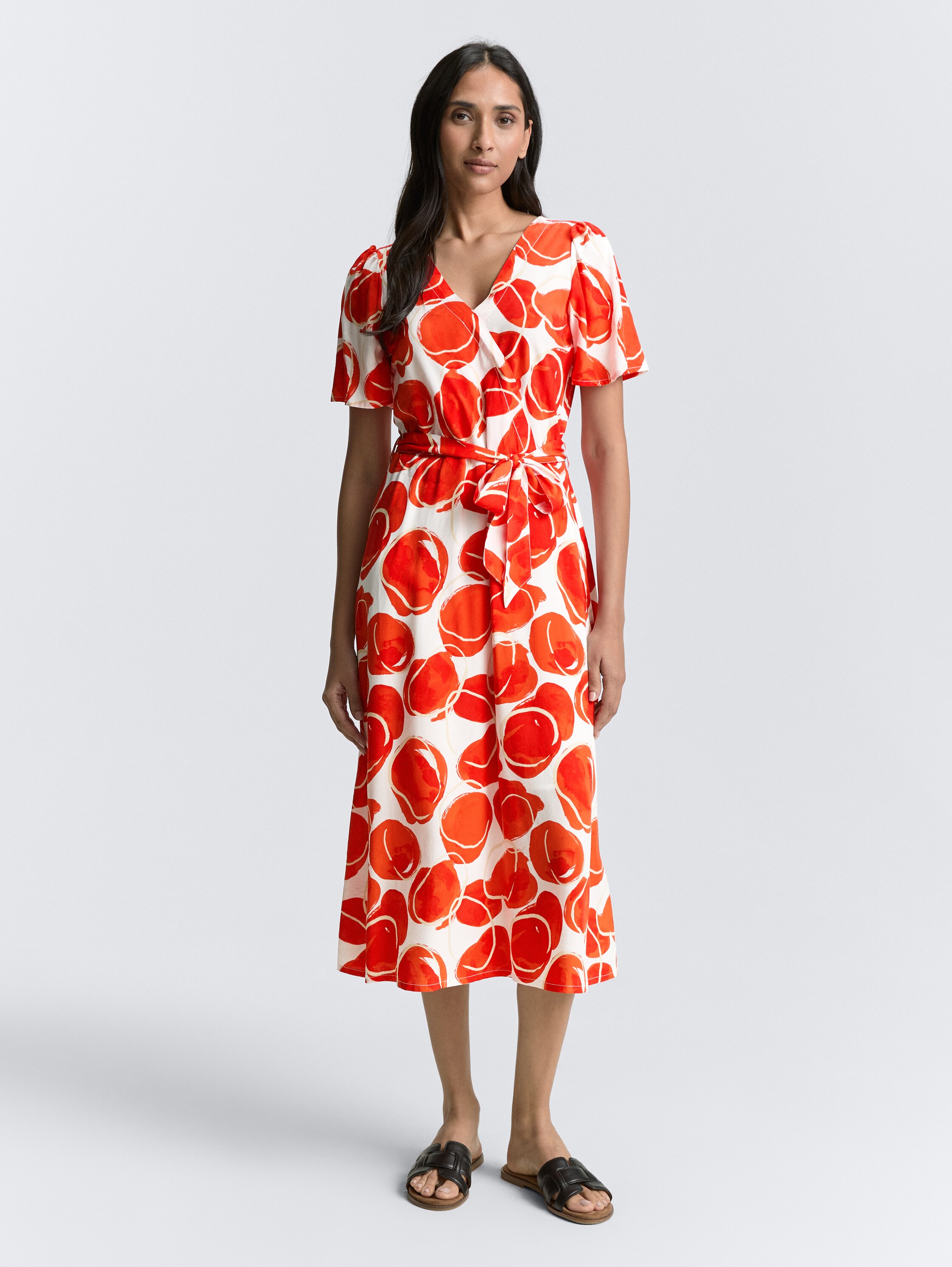 Midi-Wickelkleid mit Muster - abstract_bubble_print - 