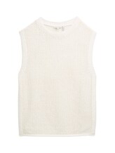 Geselecteerd, Trui met geperforeerd patroon door Tom Tailor, wit