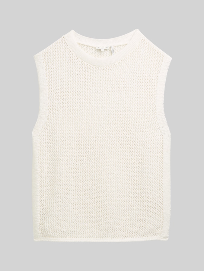 Pullunder met gaatjespatroon door Women, Whisper White