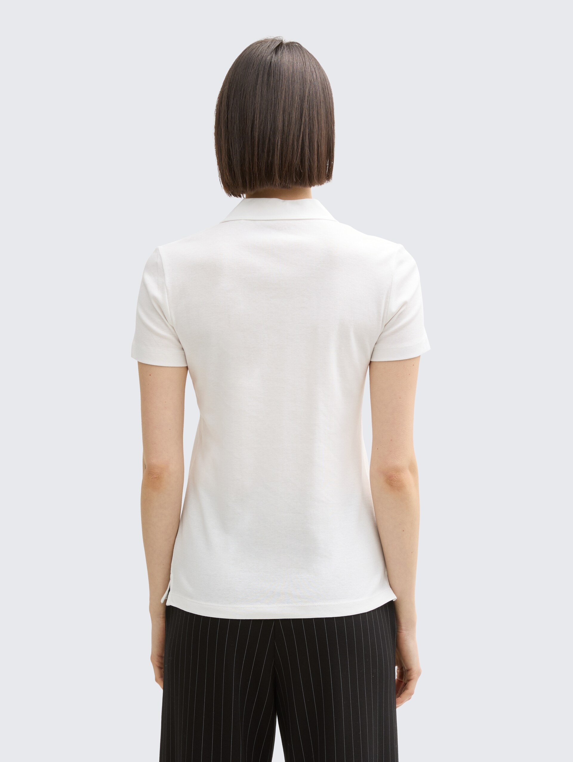 Basic Poloshirt mit Logo-Stickerei - Whisper White